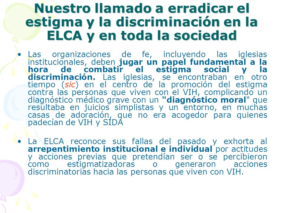 Nuestro llamado a erradicar el estigma y la discriminación en la ELCA y en toda la sociedad