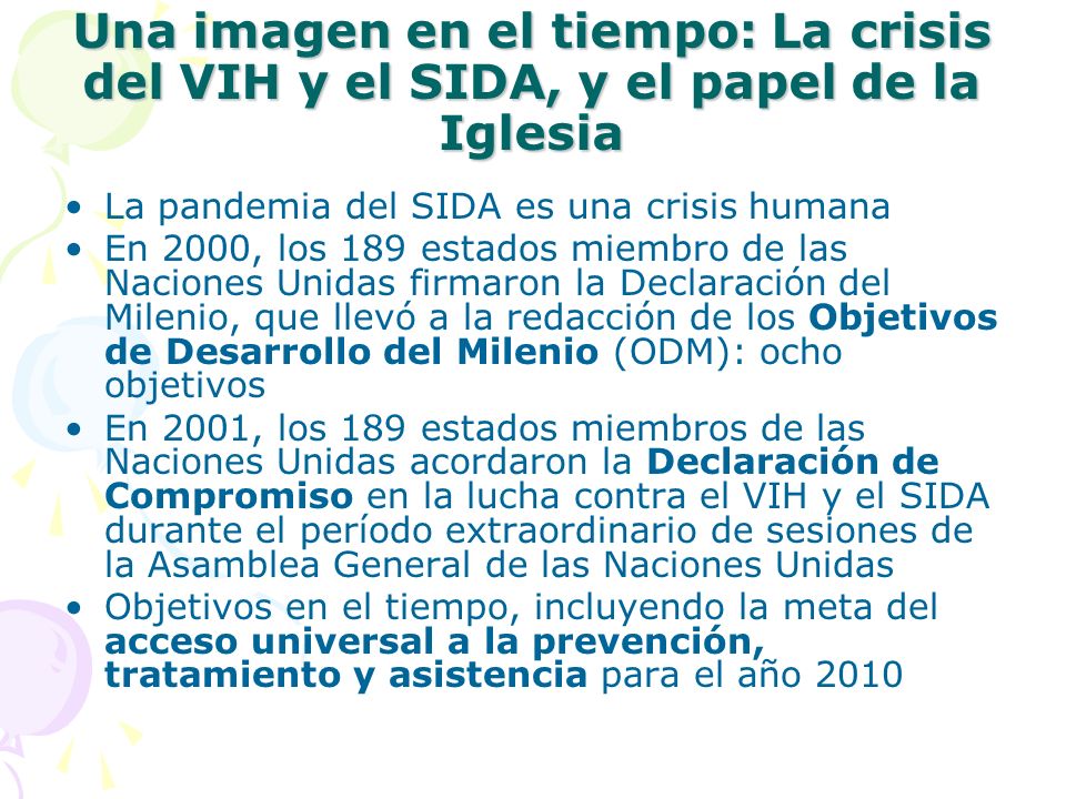 Una imagen en el tiempo: La crisis del VIH y el SIDA, y el papel de la Iglesia
