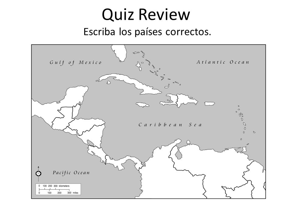 Quiz Review Escriba los países correctos.