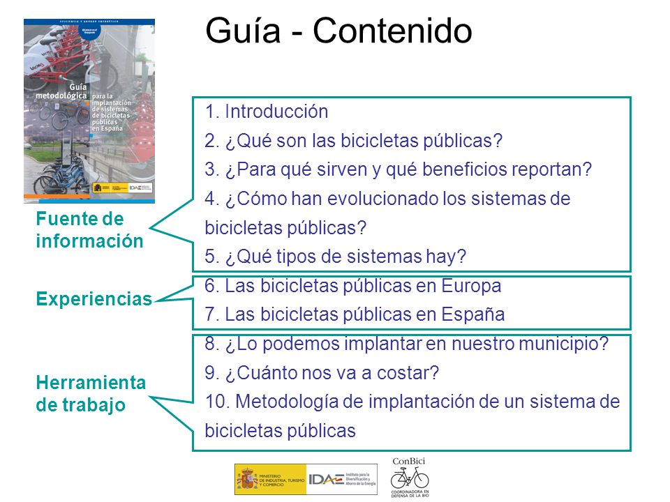 Guía - Contenido 1. Introducción 2. ¿Qué son las bicicletas públicas