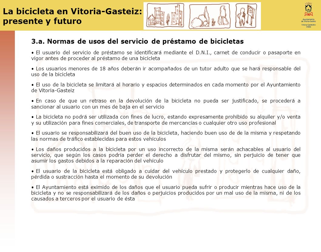 3.a. Normas de usos del servicio de préstamo de bicicletas