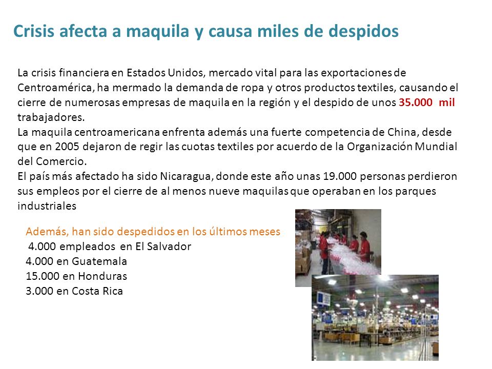 Crisis afecta a maquila y causa miles de despidos
