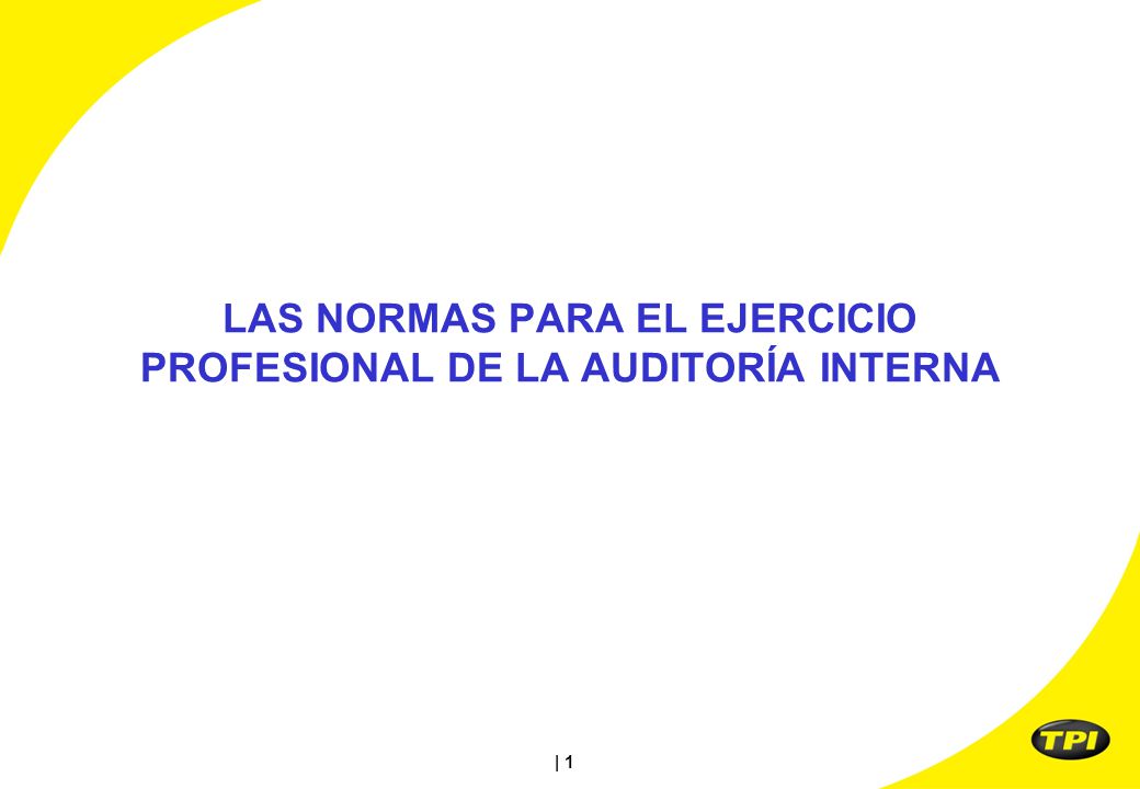 LAS NORMAS PARA EL EJERCICIO PROFESIONAL DE LA AUDITORÍA INTERNA