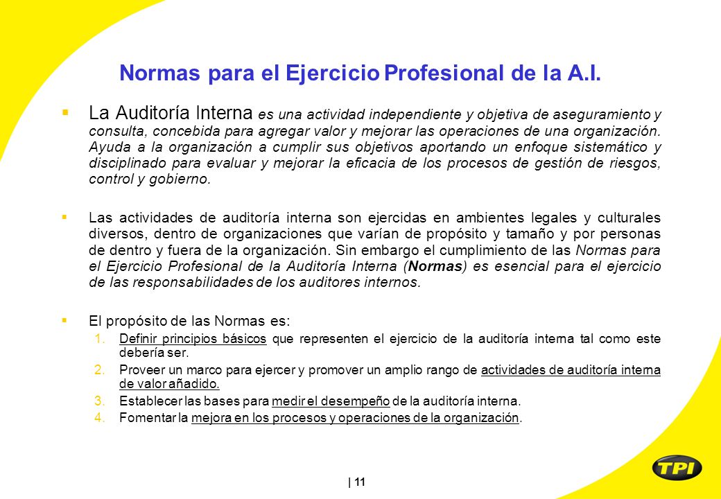 Normas para el Ejercicio Profesional de la A.I.