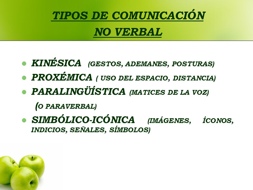 TIPOS DE COMUNICACIÓN NO VERBAL