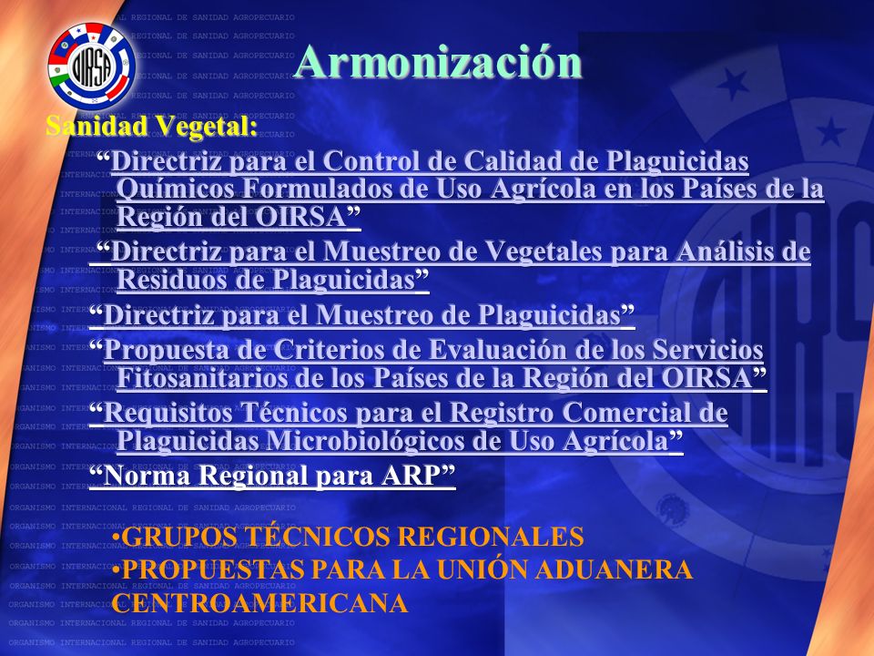 Armonización Sanidad Vegetal: