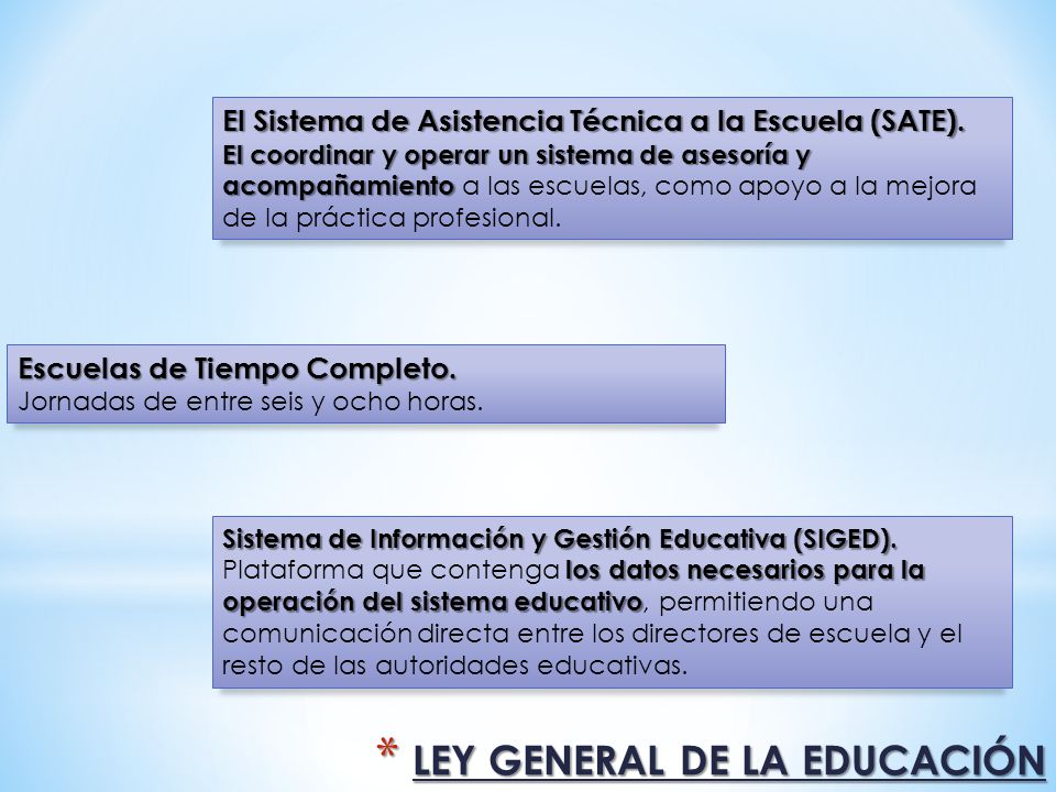 LEY GENERAL DE LA EDUCACIÓN