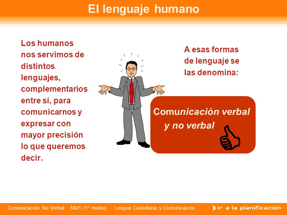  El lenguaje humano Comunicación verbal y no verbal