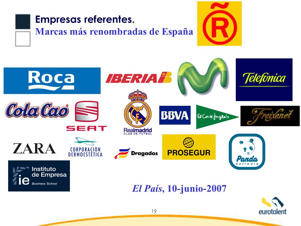 Empresas referentes. Marcas más renombradas de España El País, 10-junio-2007