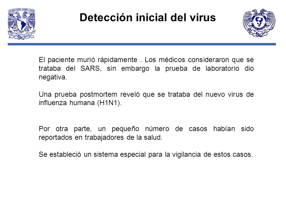Detección inicial del virus