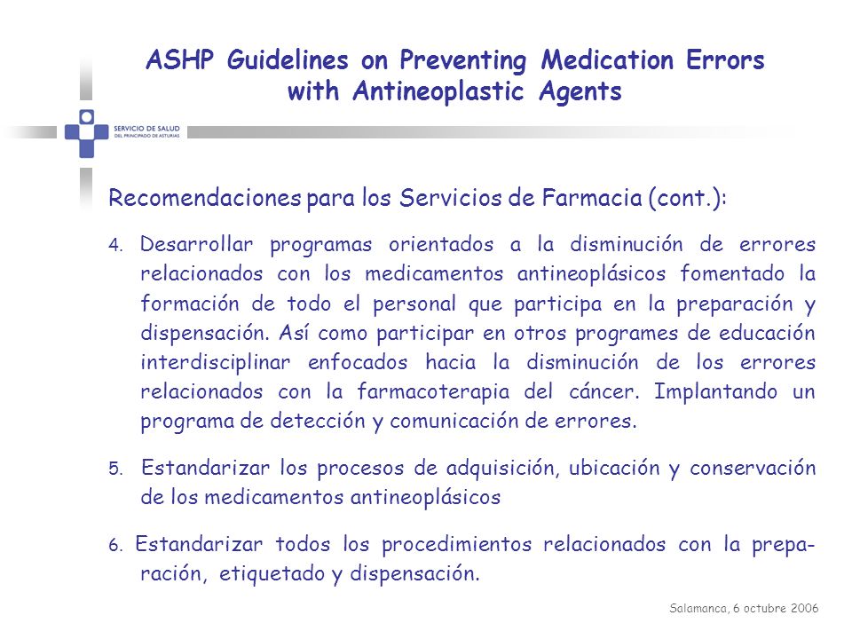 ASHP Guidelines on Preventing Medication Errors with Antineoplastic Agents