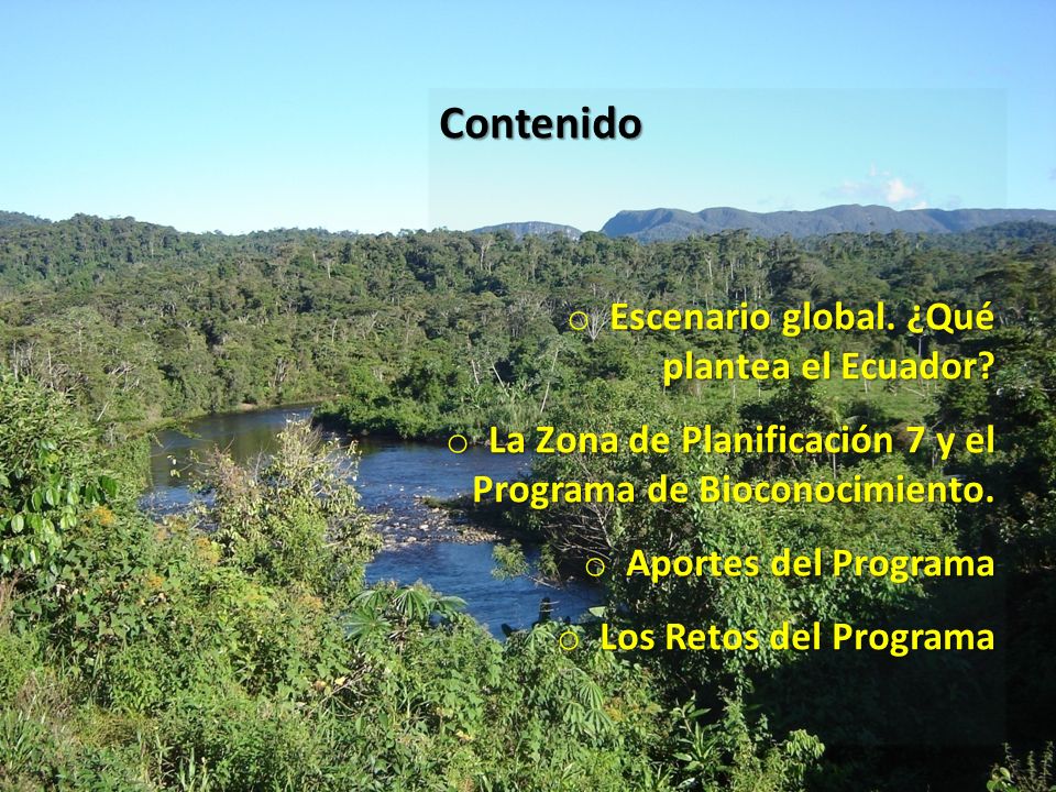 Contenido Escenario global. ¿Qué plantea el Ecuador