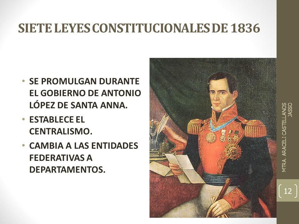 SIETE LEYES CONSTITUCIONALES DE 1836