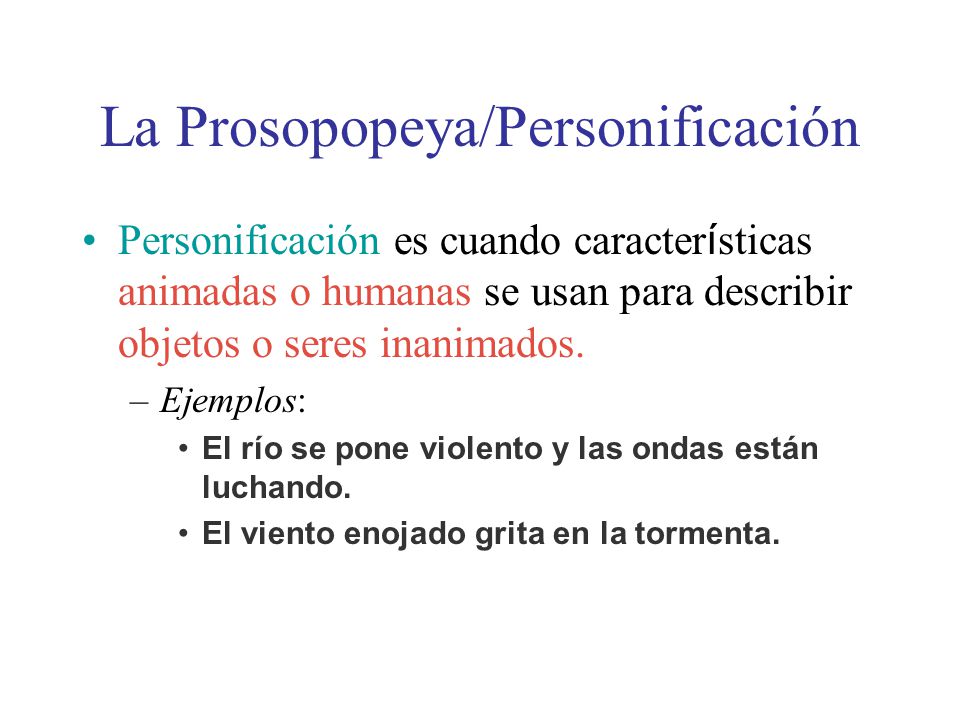 La Prosopopeya/Personificación