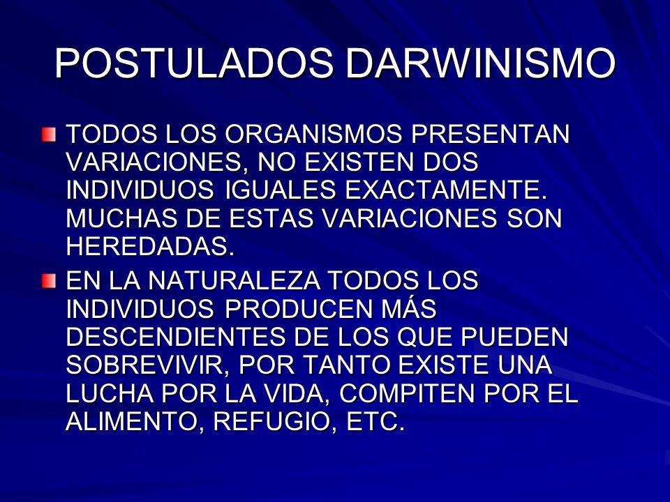 POSTULADOS DARWINISMO