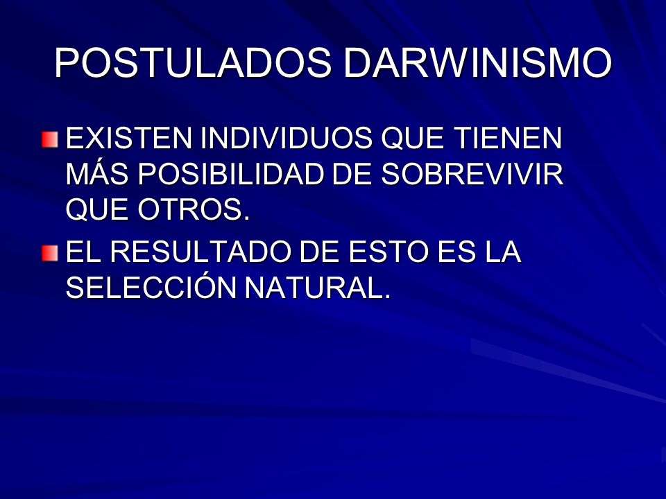 POSTULADOS DARWINISMO