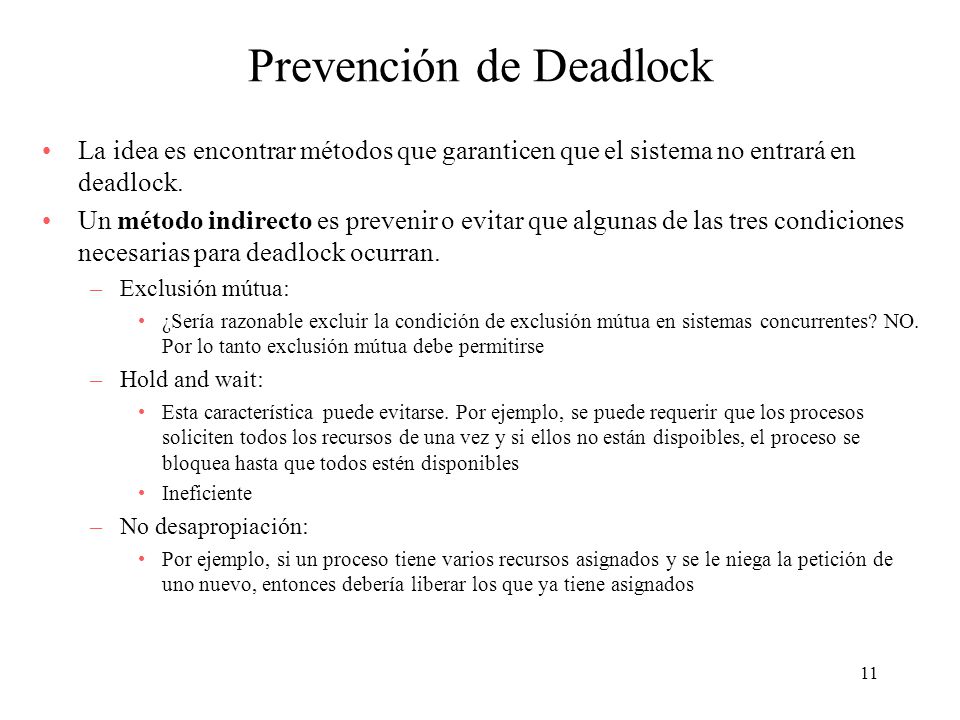 Prevención de Deadlock