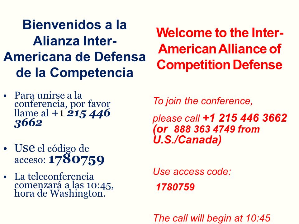Bienvenidos a la Alianza Inter-Americana de Defensa de la Competencia