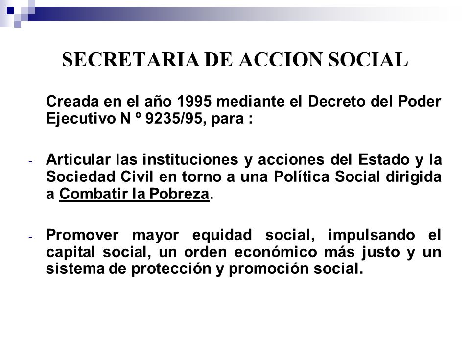 SECRETARIA DE ACCION SOCIAL