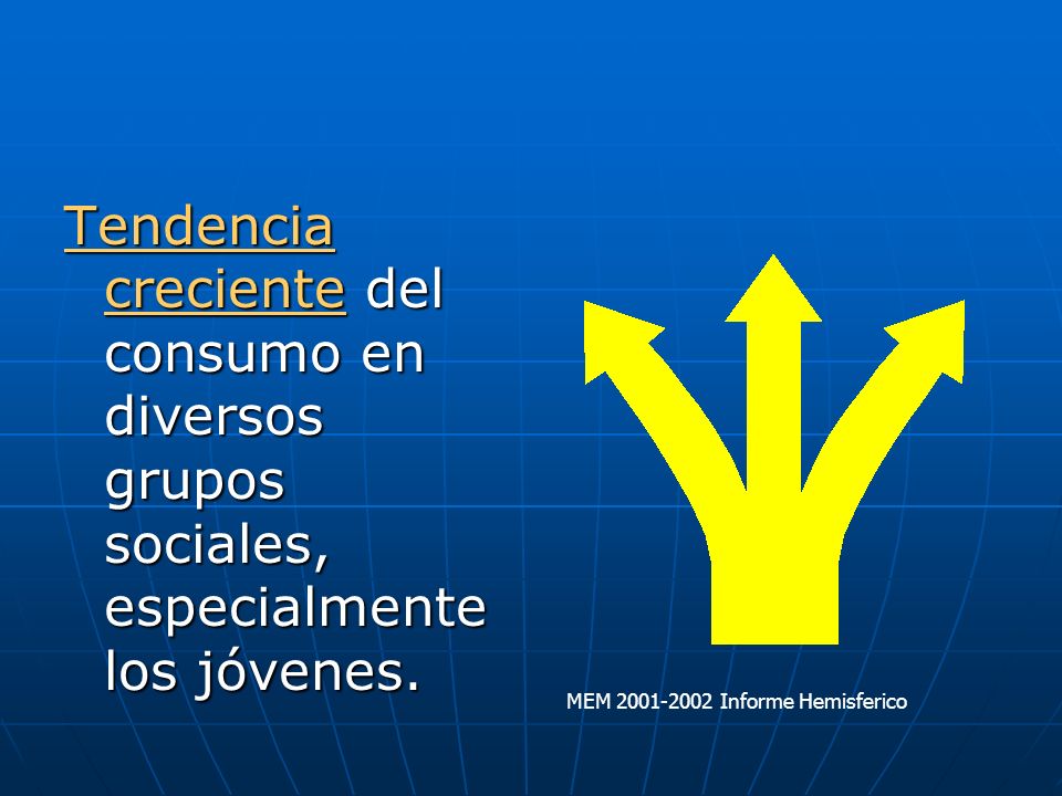 Tendencia creciente del consumo en diversos grupos sociales, especialmente los jóvenes.