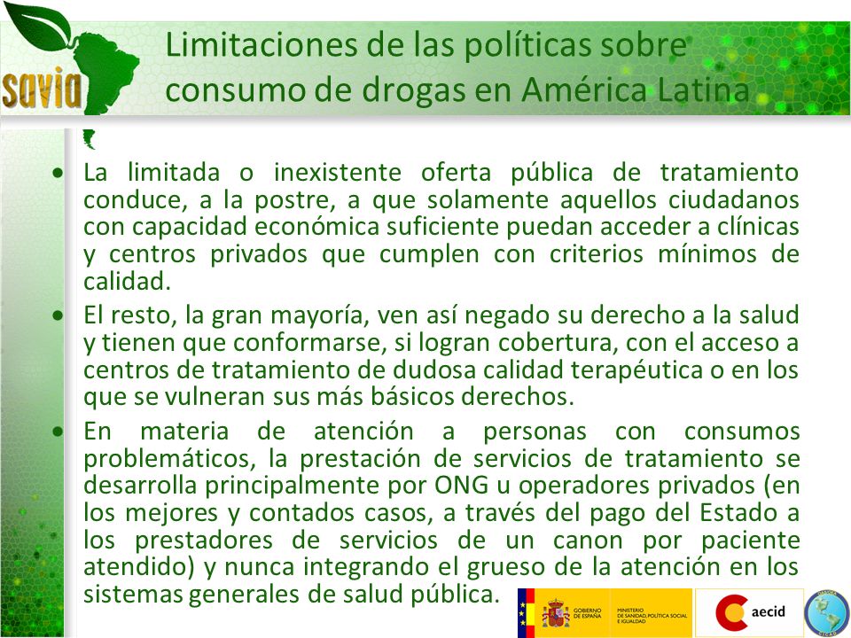 Limitaciones de las políticas sobre consumo de drogas en América Latina