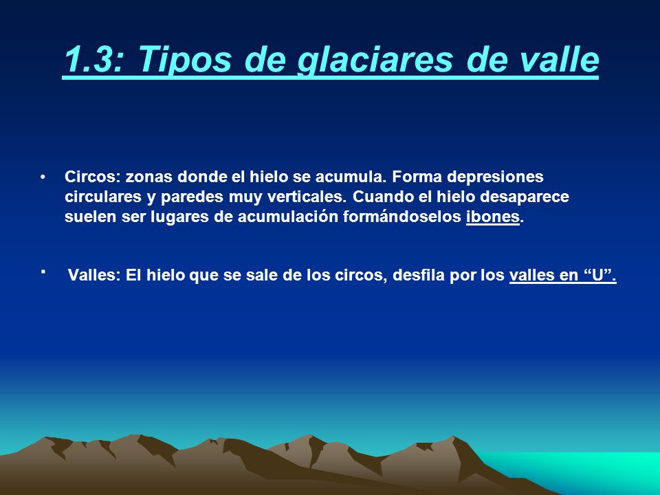 1.3: Tipos de glaciares de valle