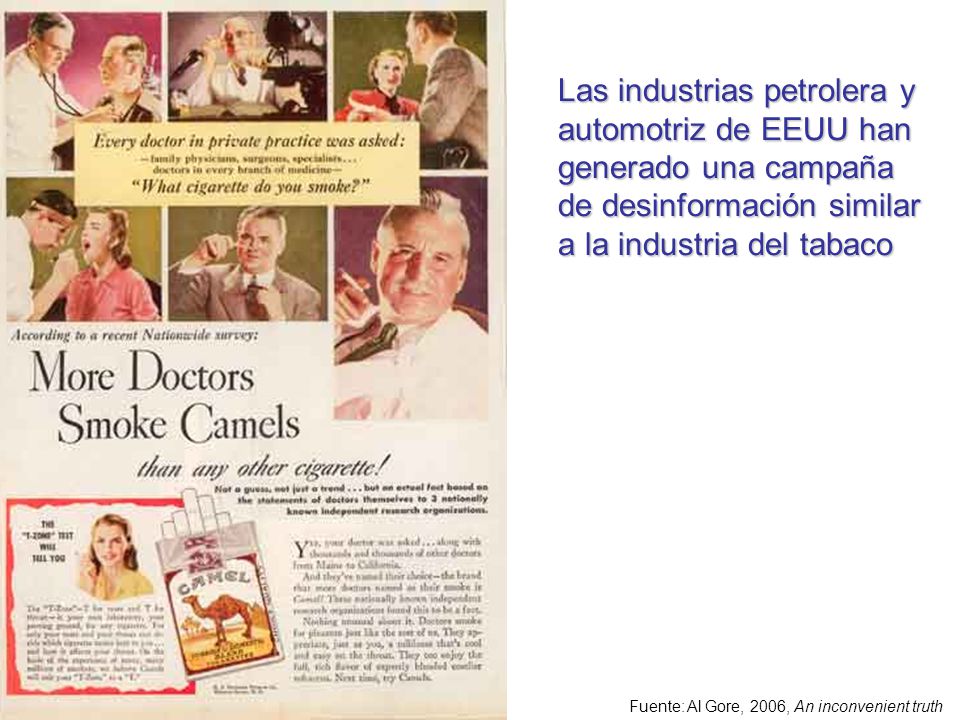Las industrias petrolera y automotriz de EEUU han generado una campaña de desinformación similar a la industria del tabaco