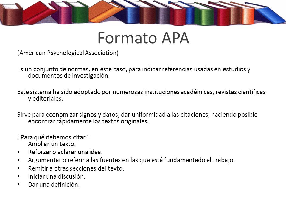 Formato APA (American Psychological Association)