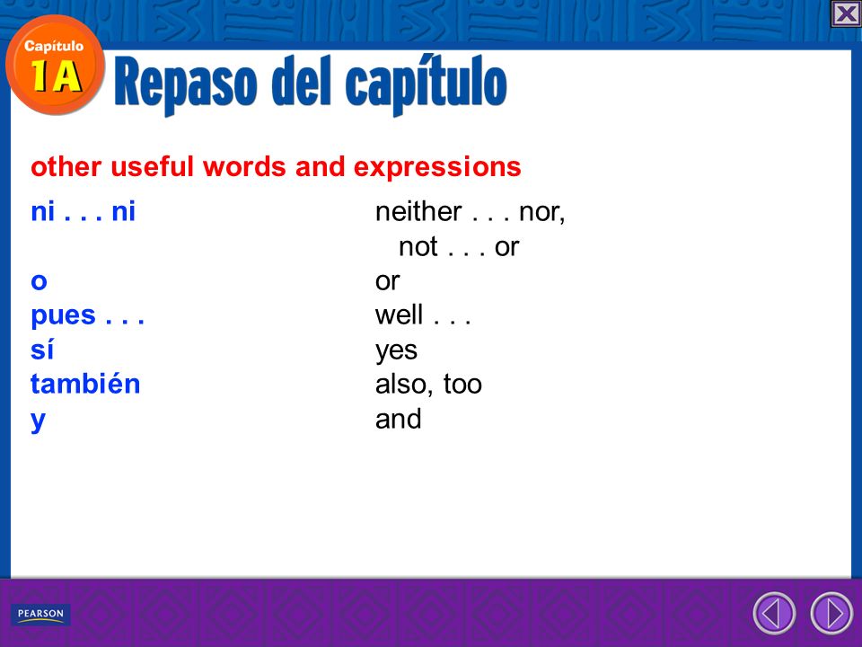 other useful words and expressions