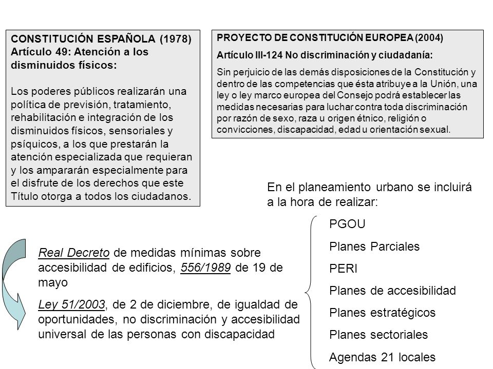 En el planeamiento urbano se incluirá a la hora de realizar: