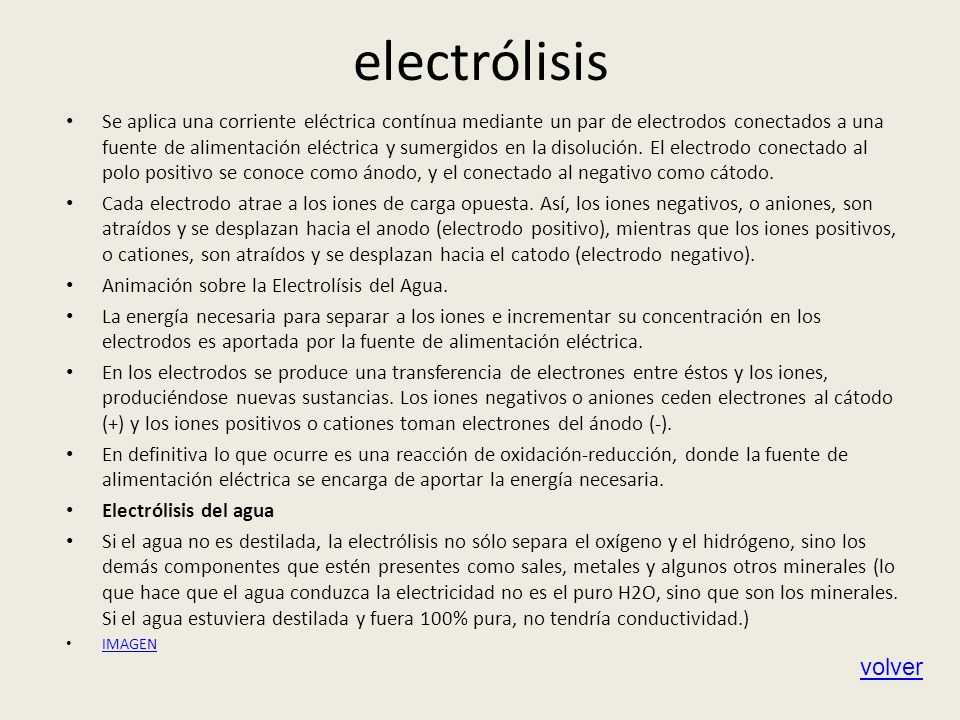 electrólisis