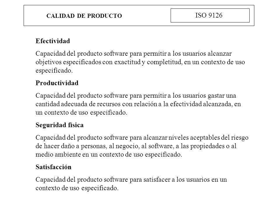 CALIDAD DE PRODUCTO ISO Efectividad.