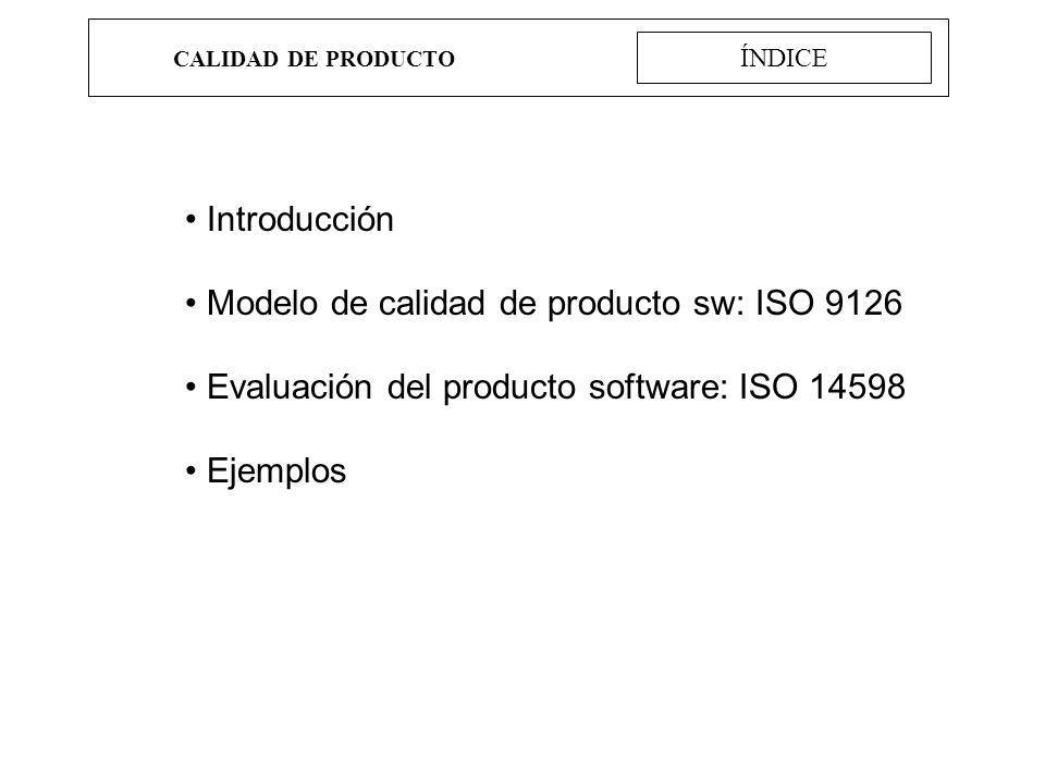 Modelo de calidad de producto sw: ISO 9126
