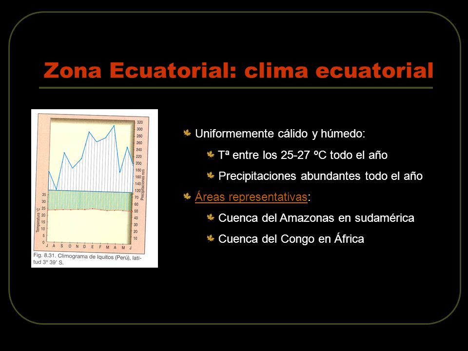 Zona Ecuatorial: clima ecuatorial