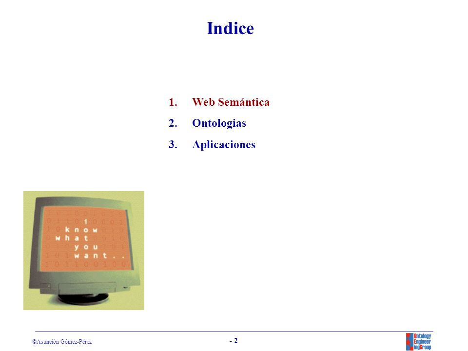 Indice Web Semántica Ontologias Aplicaciones
