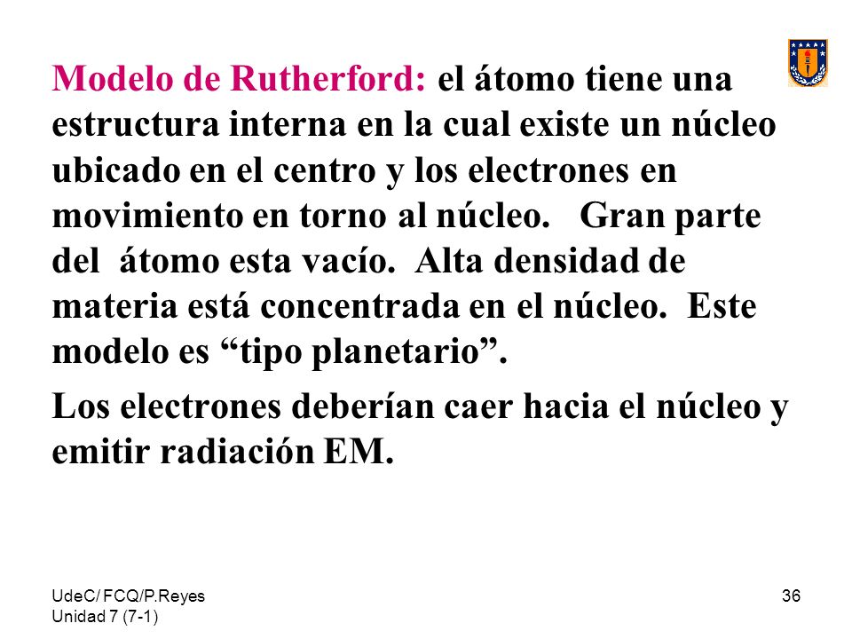 Los electrones deberían caer hacia el núcleo y emitir radiación EM.