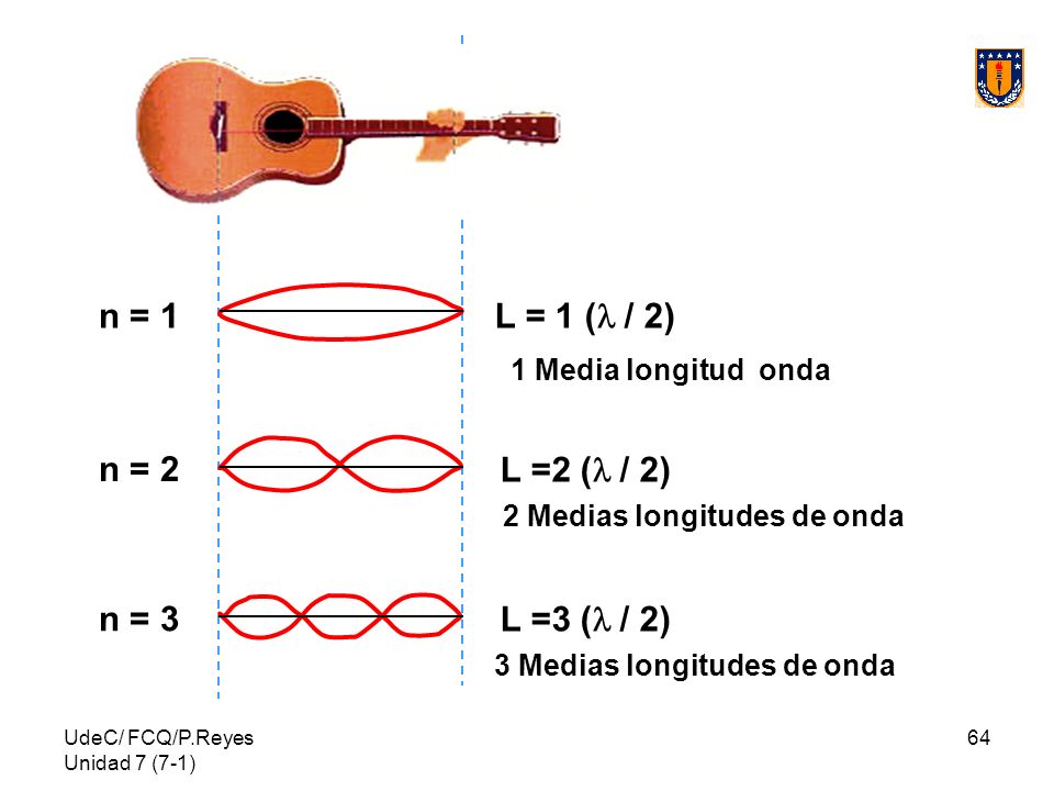 2 Medias longitudes de onda 3 Medias longitudes de onda