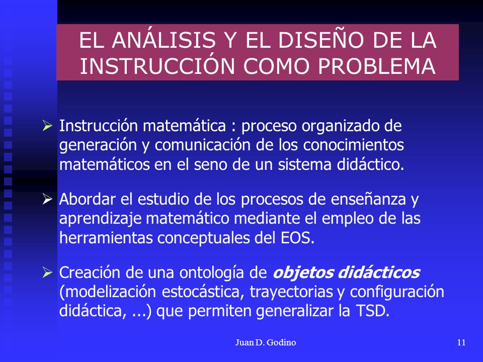 EL ANÁLISIS Y EL DISEÑO DE LA INSTRUCCIÓN COMO PROBLEMA