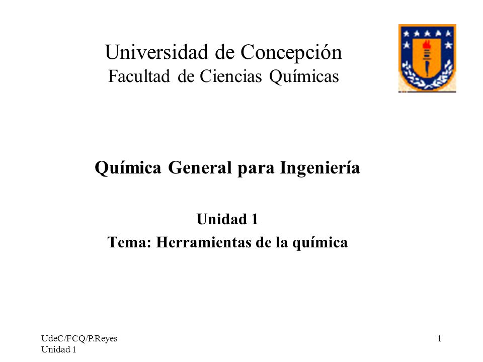 Universidad de Concepción Facultad de Ciencias Químicas