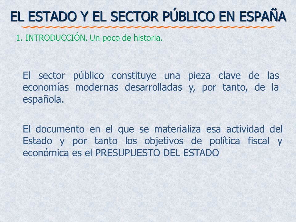 EL ESTADO Y EL SECTOR PÚBLICO EN ESPAÑA