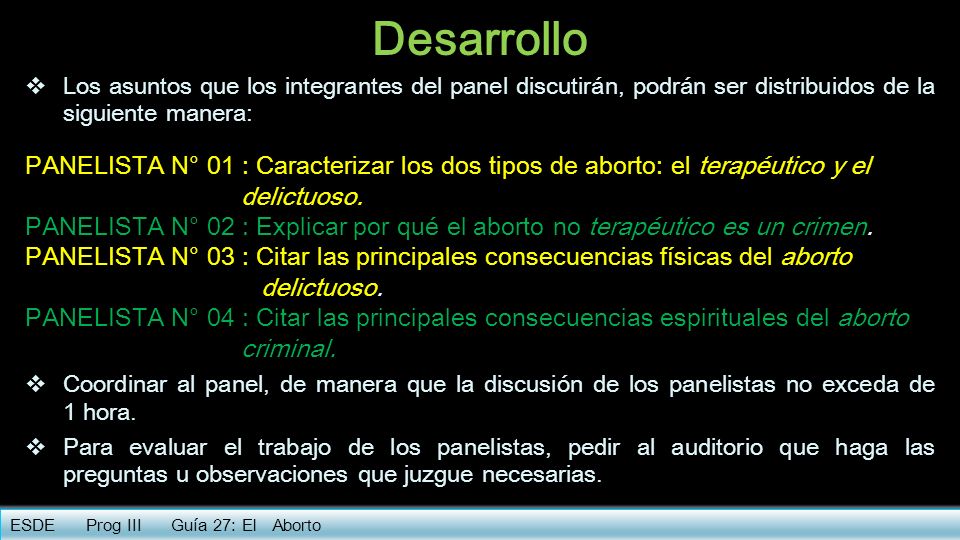 Desarrollo Los asuntos que los integrantes del panel discutirán, podrán ser distribuidos de la siguiente manera: