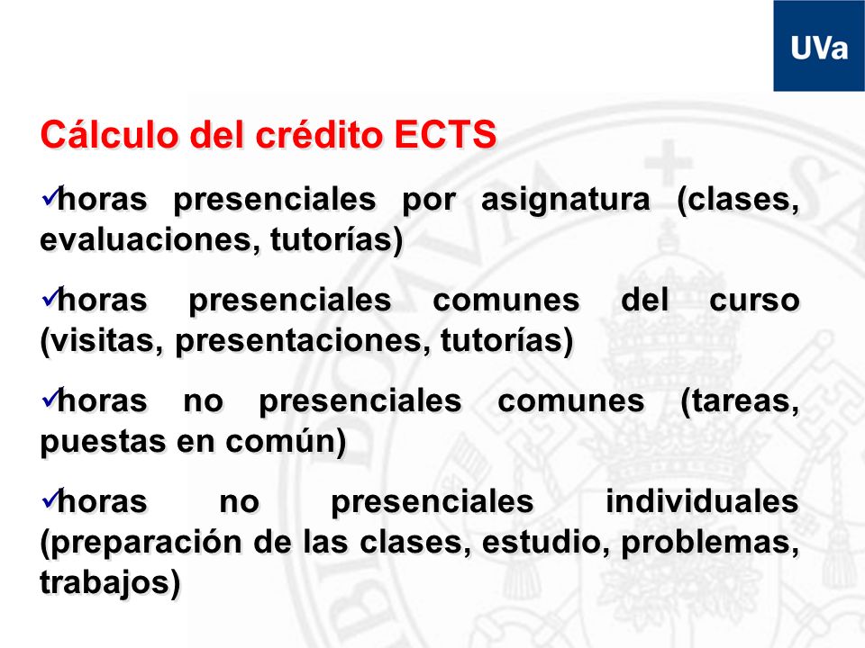 Cálculo del crédito ECTS