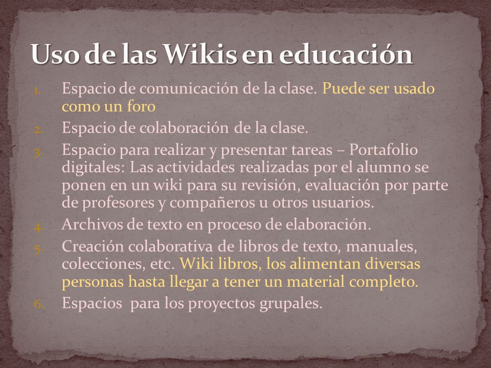 Uso de las Wikis en educación