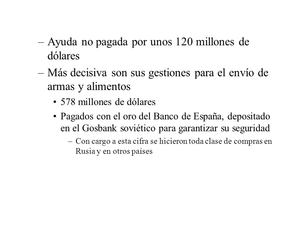 Ayuda no pagada por unos 120 millones de dólares