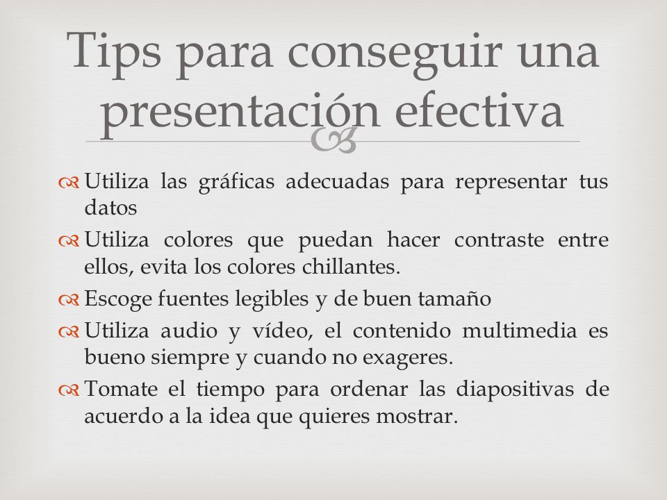 Tips para conseguir una presentación efectiva