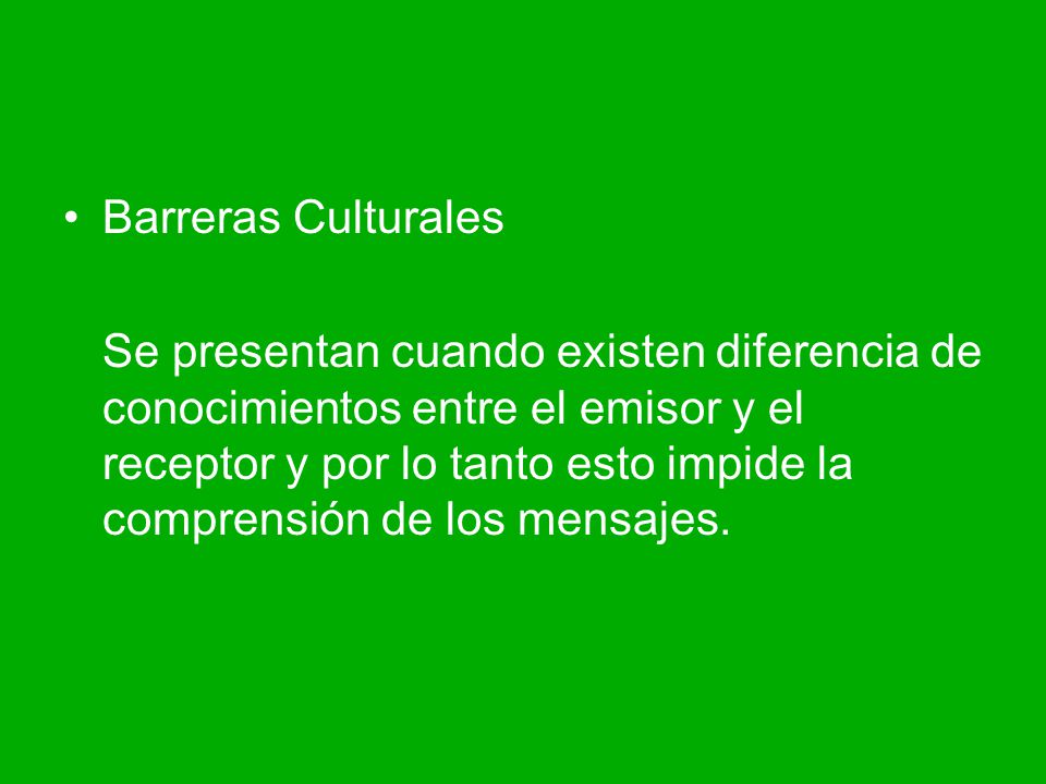 Barreras Culturales