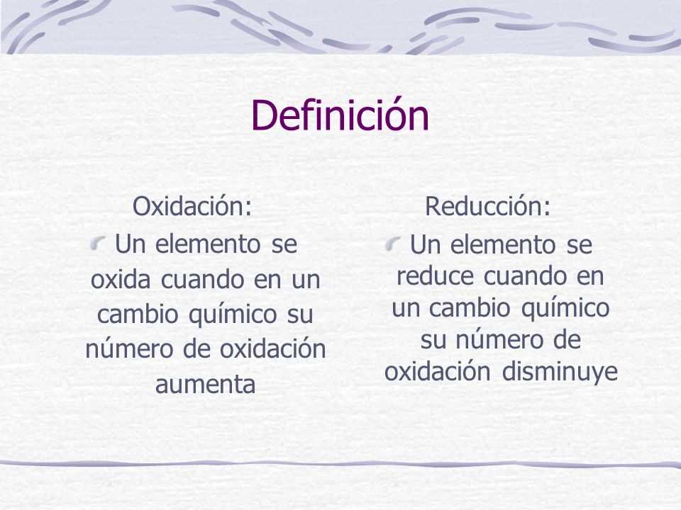 Definición Oxidación: