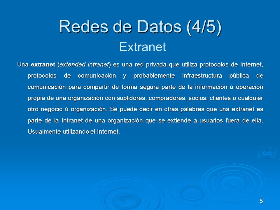 Redes de Datos (4/5) Extranet