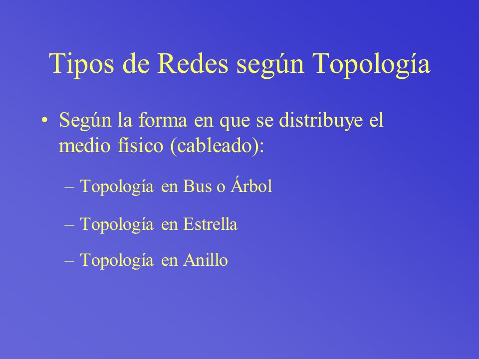Tipos de Redes según Topología