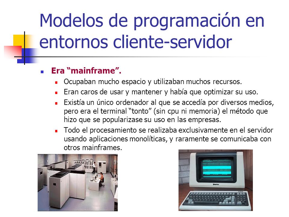 Modelos de programación en entornos cliente-servidor